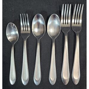 Oneida SATIN CARTER‎ Stainless Frosted Accent Silverware Flatware Set of 6